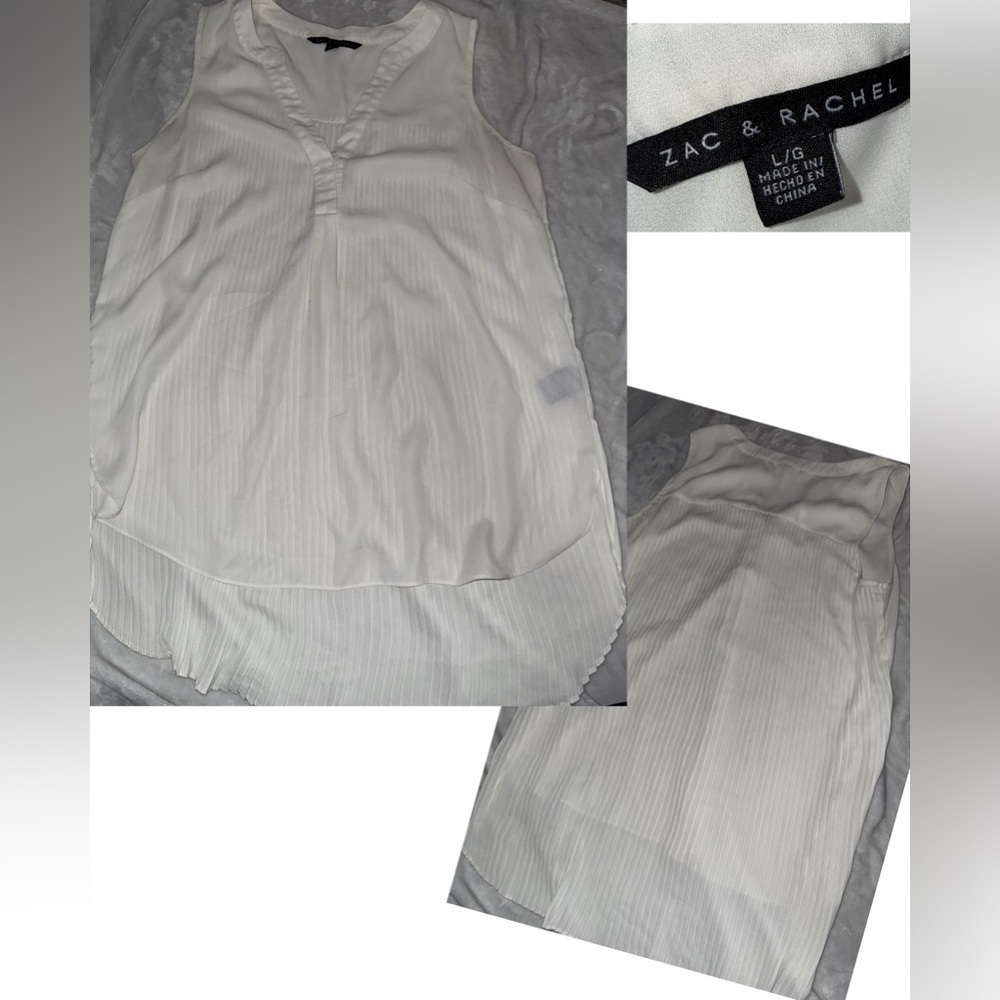 Zac & Rachel Women's White High Low blouse